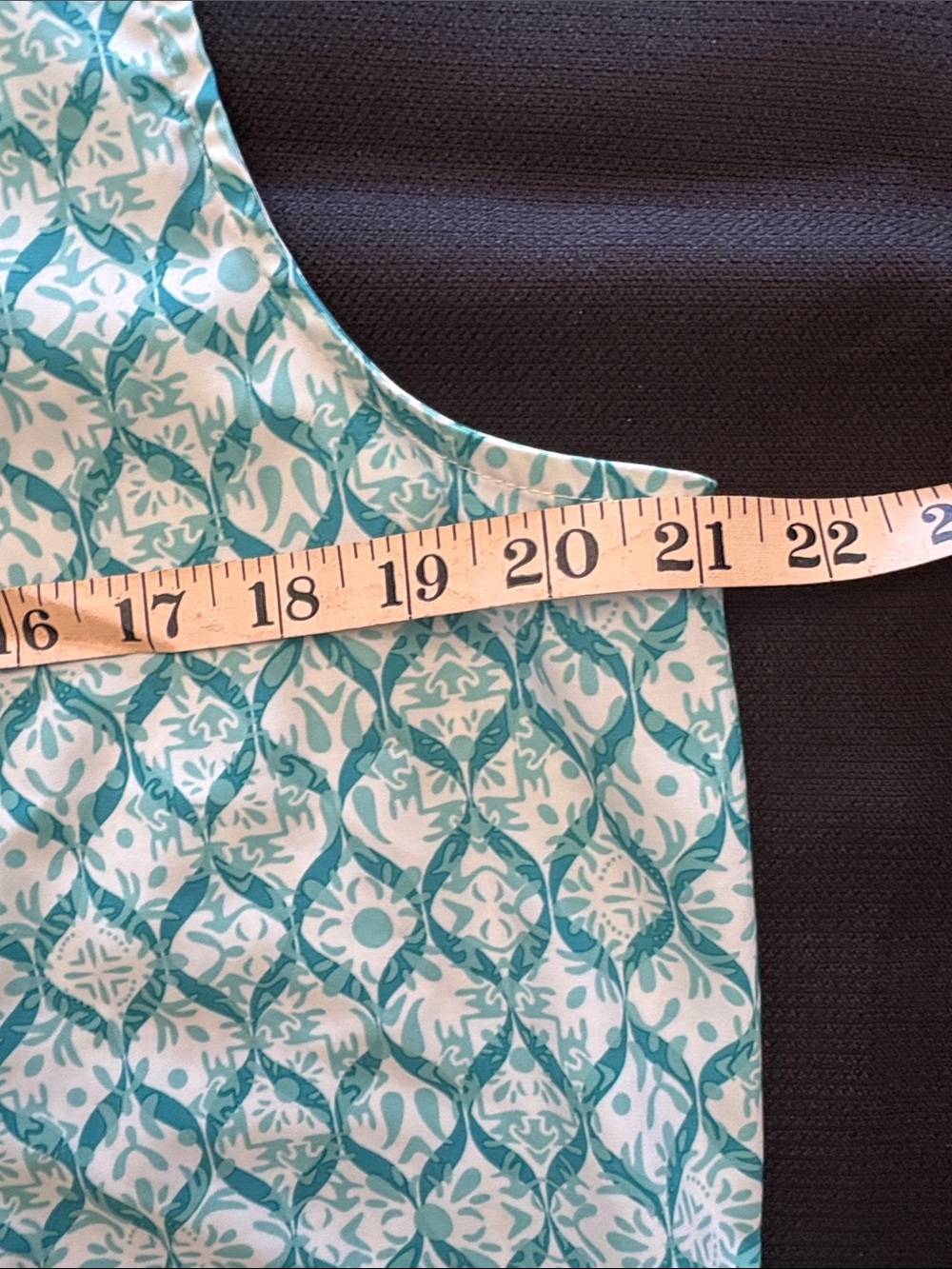 Ascend Teal and White Sleeveless Collared Blouse - Picture 7 of 13